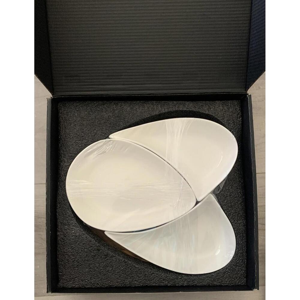 Fruit Platter Gardenia Palmero With Bamboo Tray Heart Shaped White  New $187